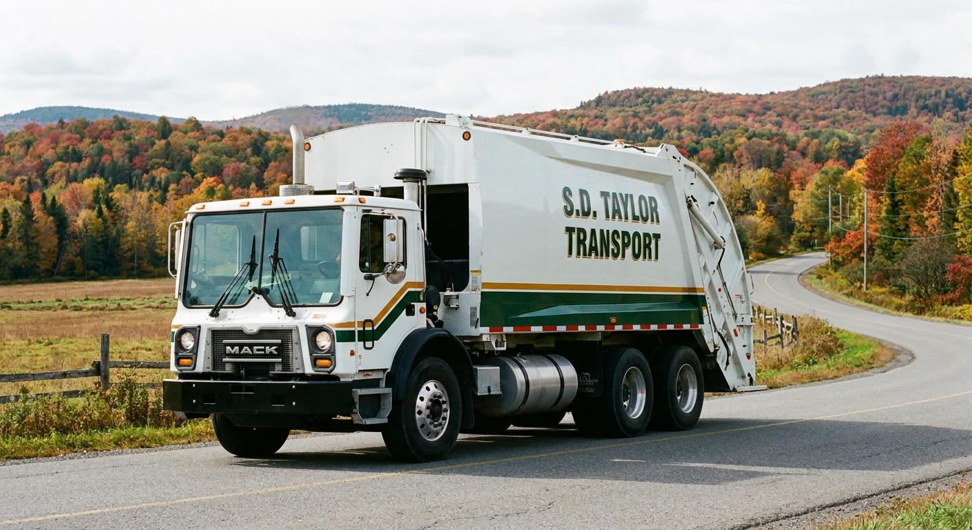 Camion S.D. Taylor Transport sur une route de l'Estrie